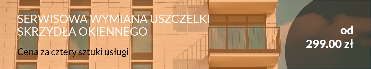 Bydgoski SERWIS Okien Drzwi i Rolet - Promocje - SERWISOWA WYMIANA USZCZELKI SKRZYDŁA OKIENNEGO - cena za 4 sztuki usługi